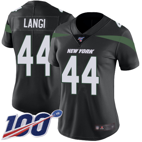 New York Jets Limited Black Women Harvey Langi Alternate Jersey NFL Football #44 100th Season Vapor Untouchable->women nfl jersey->Women Jersey